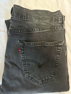 Levi’s 505 Regular Fit Men’s Gray Black Jeans 32x32 Straight Leg Denim